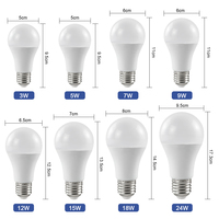 Ampoules LED en gros d'usine 5W 7W 9W 12W 15W 18W Ampoules LED d'intérieur E27 B22 pour l'éclairage domestique