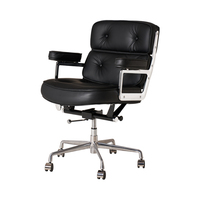 Fauteuil pivotant d'appoint en cuir moderne, réglable en aluminium, pour bureau, école ou maison