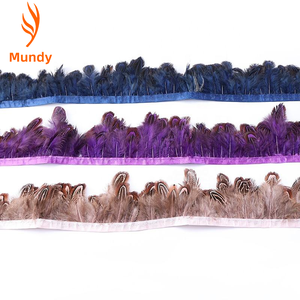 Bordure en plumes de faisan à col rasé naturel <span class=keywords><strong>pour</strong></span> robe, bandeau, décoration de couronne, costume, <span class=keywords><strong>attrape</strong></span>-rêves, accessoires de fête et de carnaval - Product Image 4