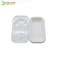 Vente chaude : Barquette à sushi jetable, écologique, biodégradable, de qualité alimentaire, compostable, en canne à sucre, avec couvercle pour animaux de compagnie