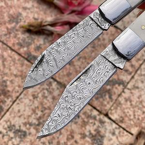 سكاكين دماسكية صغيرة الحجم بها ثقوب صغيرة بجودة عالية تُباع بالجملة لأغراض التجميع سكاكين تكتيكية بمسامير قابلة للطي للبقاء في الخارج - Product Image 6