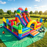 Château gonflable carré avec toboggan pour enfants, trampoline en PVC pour fêtes en plein air, taille personnalisée, OEM