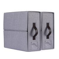 Lot de 2 boîtes de rangement pliables en tissu de lin pour draps de lit, housses de couette
