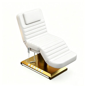 Table de massage électrique de luxe en acier inoxydable doré avec commande au pied, lit de <span class=keywords><strong>soin</strong></span> pour spa facial, lit de beauté pour cils - Product Image 5