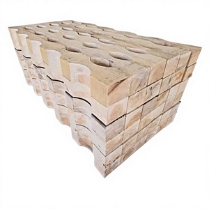 UNIGO Solid Wood Scalloped Pipe Retainers & Saddle Dunnage <b>Stackable</b> Durable Painted Surface for Storage - Product Image 1