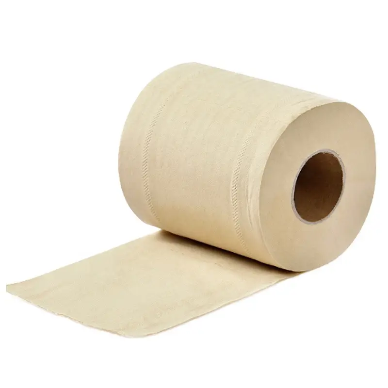 Rouleau de papier hygiénique en bambou non blanchi, rouleau de papier de soie, 2 plis/3 plis