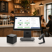 Terminal Punto de Venta (TPV) Todo en Uno D1 de 15.6 Pulgadas con Pantalla Dual, Windows, Bluetooth/Wi-Fi, Caja Registradora Comercial para Farmacias/Tiendas