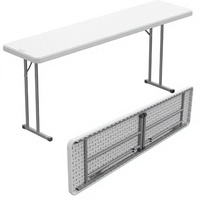 Table pliante rectangulaire moderne et durable en HDPE, bureau pliable pour formations de groupe, ateliers, présentations de bureau