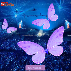 Nuova Serie di Farfalle Giganti Viola per Decorazioni Matrimoniali, Decorazioni <span class=keywords><strong>Fantasy</strong></span> per Matrimoni con Farfalle Giganti - Product Image 3