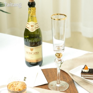 Verres à Champagne dorés élégants, pour mariage, flûtes, vente <span class=keywords><strong>en</strong></span> gros, - Product Image 1