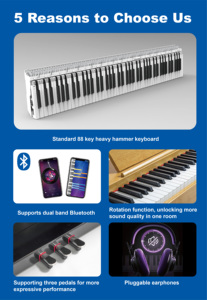 Piano électrique de haute qualité en gros, piano numérique grand électronique, 88 touches lestées, instrument, piano <span class=keywords><strong>korg</strong></span> <span class=keywords><strong>midi</strong></span> - Product Image 4