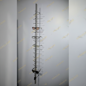 Venta al por mayor brillante equipo de pantalla óptica montaje en pared de acero inoxidable Barra de exhibición de gafas soporte de gafas - Product Image 1