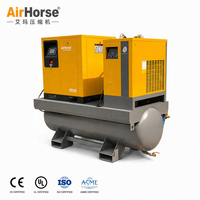 Compresseur d'air industriel rotatif à vis, mini, fixe, refroidi par air, lubrifié par courroie, silencieux, alimenté en courant alternatif monophasé 220V, 15kW 20CV