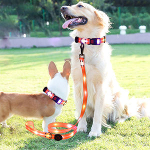 Joymay 2025 lujo recargable LED mascota perro Collar Correa personalizada ABS tela luz perro Collar gran oferta Material de aleación - Product Image 5