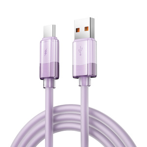 สาย USB ซิลิโคนใหม่ OD4.5สายชาร์จเร็วสายเคเบิลข้อมูลพอร์ต8Pin ชนิดไมโคร USB Type C สำหรับโทรศัพท์มือถือ - Product Image 1