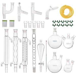 Juego <span class=keywords><strong>de</strong></span> Cristalería Química - Kit <span class=keywords><strong>de</strong></span> Cristalería <span class=keywords><strong>de</strong></span> <span class=keywords><strong>Laboratorio</strong></span> <span class=keywords><strong>de</strong></span> 32 Piezas con Junta 24/<span class=keywords><strong>40</strong></span>, Aparato <span class=keywords><strong>de</strong></span> Destilación <span class=keywords><strong>de</strong></span> Aceites Esenciales <span class=keywords><strong>de</strong></span> 1000 ml - Product Image 1