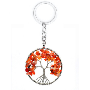 Ciondolo Albero della Vita in Cristallo Naturale con Catena in Metallo, Portachiavi Personalizzato Fatto a Mano con Logo - Product Image 5