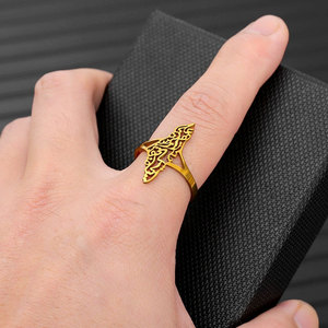 Anillo de Acero Inoxidable 316L con Mapa de Irán, Chapado en Oro PVD de 14k/18k, Personalizado al por Mayor, Antideslustre, para Mujer - Product Image 4