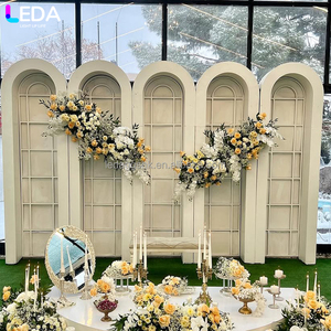ชุดตกแต่งเวทีงานอีเว้นท์สมัยใหม่ LEDA ชุดซุ้มอะคริลิคสีเบจ 5 ชิ้น ฉากหลังแบบถอดประกอบได้สำหรับงานแต่งงาน - Product Image 1