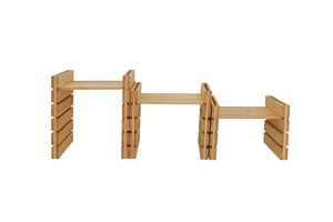 Estante de Madera con Paleta, Estantes de Almacenamiento Multifuncionales, Estante Expandible para Archivos, Organizador de Espacio de Trabajo de Madera, Soporte para Suministros de Oficina en Casa - Product Image 3