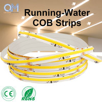 Bande LED COB 24V à effet d'eau courante, couleur unique, à défilement, haute densité, sans points, flexible, ruban linéaire, vente en gros