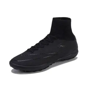 סגנון חדש גברים למעלה איכות כדורגל נעלי סיטונאי שחור אימון כדורגל מגפי Custom לוגו מקורה כדורגל מגפיים
