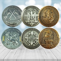 Pièces de défi et plaques commémoratives en laiton et alliage de zinc, plaquées or antique, avec design 3D personnalisé peint, style nautique, cadeaux