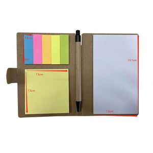 Bloc de Notas Adhesivas con Forma Personalizada al por Mayor del Fabricante, Juego de Blocs de Notas Funcionales con Soporte para Bolígrafo, Cubierta de Papel Kraft Económica para Notas - Product Image 3