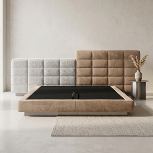 Moderno <span class=keywords><strong>Letto</strong></span> Matrimoniale/King Size in Legno di Pino Massiccio, Lussuoso, Imbottito e Trapuntato, Minimalista, con Base a Molle per <span class=keywords><strong>Camera</strong></span> <span class=keywords><strong>da</strong></span> <span class=keywords><strong>Letto</strong></span> - Product Image 1