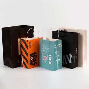 Sacs en papier kraft personnalisés pour emporter, emballage alimentaire, sacs en papier kraft brun, sacs en papier brun pour emporter avec logo - Product Image 1