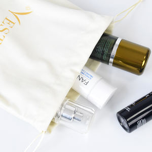 Vente en gros de sac pochette à bijoux en velours avec logo personnalisé en coton avec cordon de serrage et lettre type pour le shopping - Product Image 4