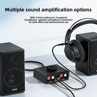 Penguat Audio Logam Pengalih AV 35mm Lotus RCA Headset Penguat Volume Audio Komputer Telepon