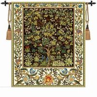 Tapisserie murale rectangulaire en jacquard de fil teint, motif paysager tissé à la machine, lavable en machine, style Gabbeh Aubusson, pour AliExpress