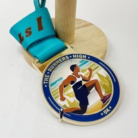 Usine personnalisée 5K Marathon course gagner médaille avec ruban métal émail doux jeu de sport médailles trophées impression Logo