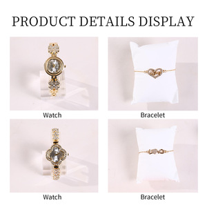 Women's Jewelry <b>Set</b> Bracelet <b>Watch</b> With Rhinestones Heart Shape Gift For Mother Day Birthday Valentine - Product Image 3