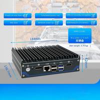Mini PC industriel compact 1141 à quatre ports, routeur logiciel avec processeur J6412, conception sans ventilateur, 4 Go de RAM, 320 Go de stockage, en stock