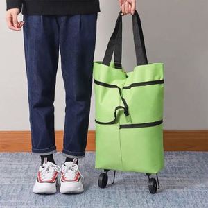 Wholesale Reusable Eco Friendly <b>Foldable</b> Oxford Cloth Shopping <b>Trolley</b> Bag with Wheels Portable for Supermarket and Grocery Use - Product Image 3