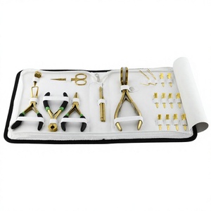 Professional Commercial Use Hair Extensions Tools Stainless Steel Pulling Hook <b>Needle</b> Hair Micro <b>Beads</b> Pliers Cutter Finger - Product Image 1