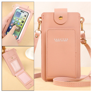 Sac à main bandoulière de luxe en cuir PU souple pour femme, compatible <span class=keywords><strong>iPhone</strong></span> avec écran tactile, portefeuille, bandoulière de luxe - Product Image 2