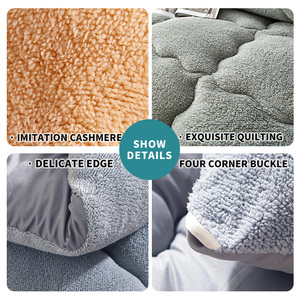 <span class=keywords><strong>Edredón</strong></span> <span class=keywords><strong>Sherpa</strong></span> de Felpa Gruesa de Doble Cara para el Hogar, Colcha de <span class=keywords><strong>Cama</strong></span> Tamaño Queen de Forro Polar Suave y Cálido para Invierno - Product Image 4