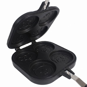 <span class=keywords><strong>Gaufrier</strong></span> 4 cavités à double face antiadhésif pour gaufres et crêpes en forme d'animaux mignons, pour la pâtisserie maison et le petit-déjeuner DIY - Product Image 5