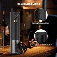 Ouvre-bouteille de vin électrique automatique de luxe personnalisé en acier inoxydable, rechargeable, avec coupe-capsule, aérateur, verseur et bouchon sous vide