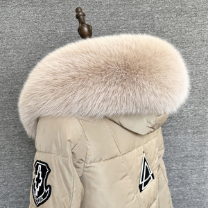 Abrigo para Hombre y Mujer con Capucha y Detalles de Piel, Calentador de Cuello de Invierno, Bufanda Peluda, Abrigo Parka para Mujer, Accesorios de Piel, Cuello de Piel de Zorro Auténtico - Product Image 3