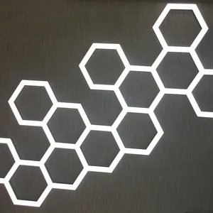 Professional Working Lighting 4ft 8ft Deformable Linear High Bay Lamp Hanging Led Hexagon Modular Ceiling Garage Light