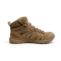 Bottes tactiques imperméables en gros pour hommes, montantes à lacets, en cuir, légères et respirantes, pour la randonnée en montagne