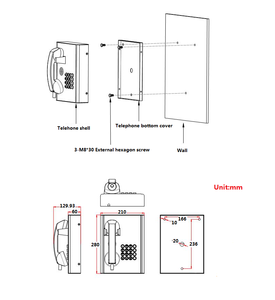 Téléphone pour détenus KNTECH, certifié IP55, Wi-Fi activé, SOS, anti-corrosion, téléphone filaire pour les écoles et les lieux publics extérieurs, fabriqué en Chine - Product Image 6