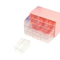 Organisateur de bureau rectangulaire en plastique à neuf compartiments, style tiroir, pour étudiants, armoire de rangement, anti-poussière, pour papeterie et bijoux