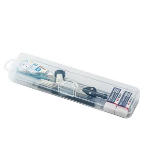 Boîte à crayons rectangulaire transparente et portable Boîte de rangement de papeterie multifonctionnelle anti-poussière Trousse à crayons d'examen