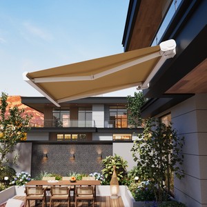 Auvent de fenêtre, auvent de porte métallique, auvents de <span class=keywords><strong>maison</strong></span>, auvents de véranda, auvents de patio, auvents extérieurs en tissu beige anti-UV - Product Image 1