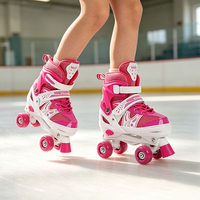 Patins à roulettes pour enfants, double rangée, quatre roues, coque rigide, protection, chaussures de patinage en plein air pour garçons et filles débutants